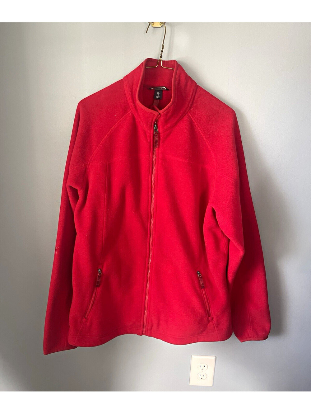 Lands' End Polartec Aircore 200 Men's Full Zip Fleece Jacket, Red, XL